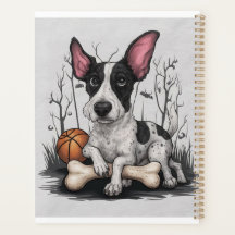Quirky Halloween Pup: Cachorro com Basquete