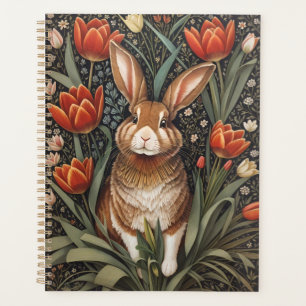 Agenda Rabbit vermelho Tulipas William Morris inspiradas