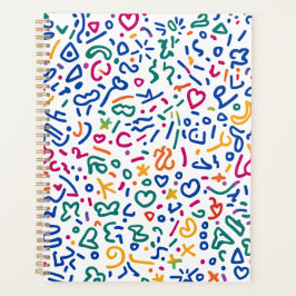 Agenda Rabisco divertido formas vibrantes coloridas