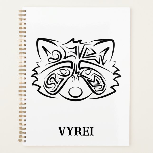 Agenda Racconon Tribal Negro e Branco (Frente)