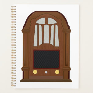 Agenda Rádio a Tubo Vintage Móvel em Madeira Antiga