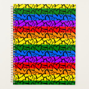 Agenda Rainbow Heart Pattern