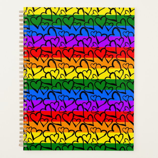 Agenda Rainbow Heart Pattern (Frente)