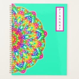 Agenda Rainbow Mandala Aqua Boho Planner