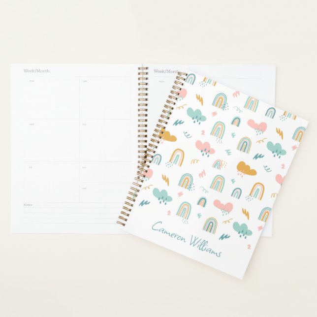 Agenda Rainbow & Rain Cloud Patterno (Exibição)