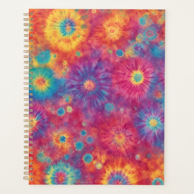 Agenda Rainbow Tie Dye Planner Design (Frente)