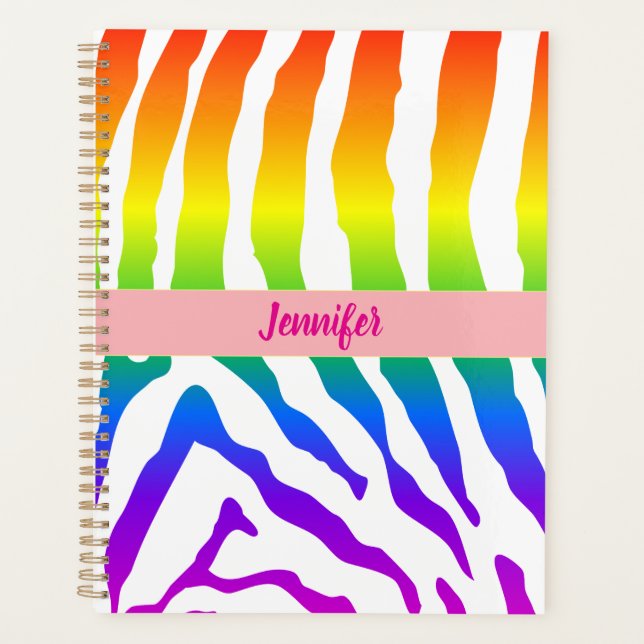Agenda Rainbow Zebra Pattern (Frente)