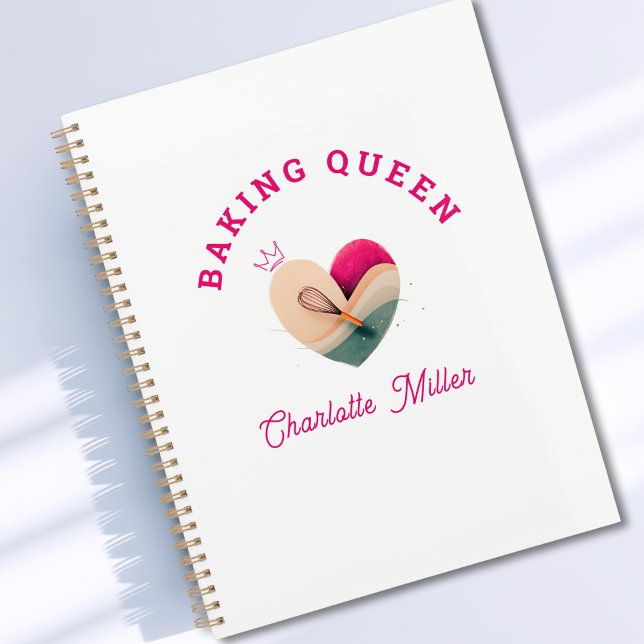 Agenda Rainha da Confeitaria - Coração - Personalizado (Baking Queen or King- Rainbow- Custom Planner)