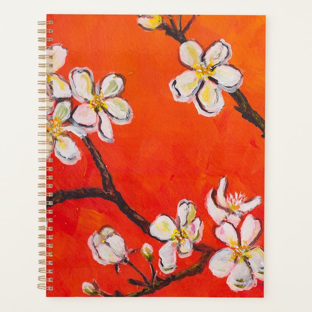 Agenda Ramal branco florado em primavera (Frente)