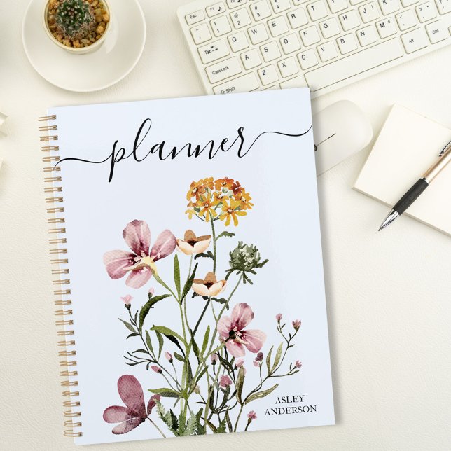 Agenda Ramalhete de Flores Silvestres em Aquarela #1 (In situ)