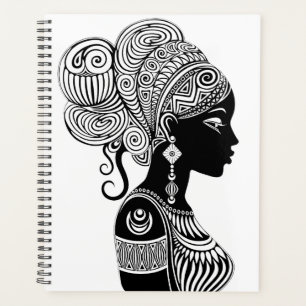 Agenda Rapariga africana Retrato Tribal Tatuagem