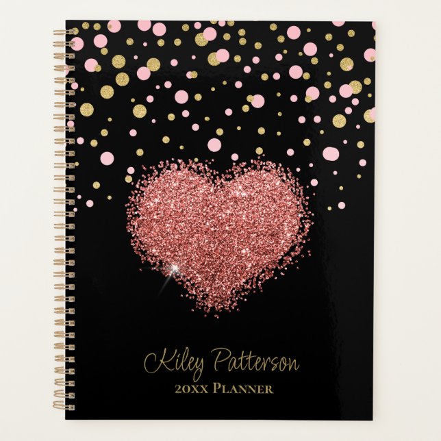 Agenda Rapariga Menina Rosa Sparkle Heart (Frente)