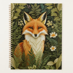 Agenda Raposa Vermelha Elegante E Folhagem Verde