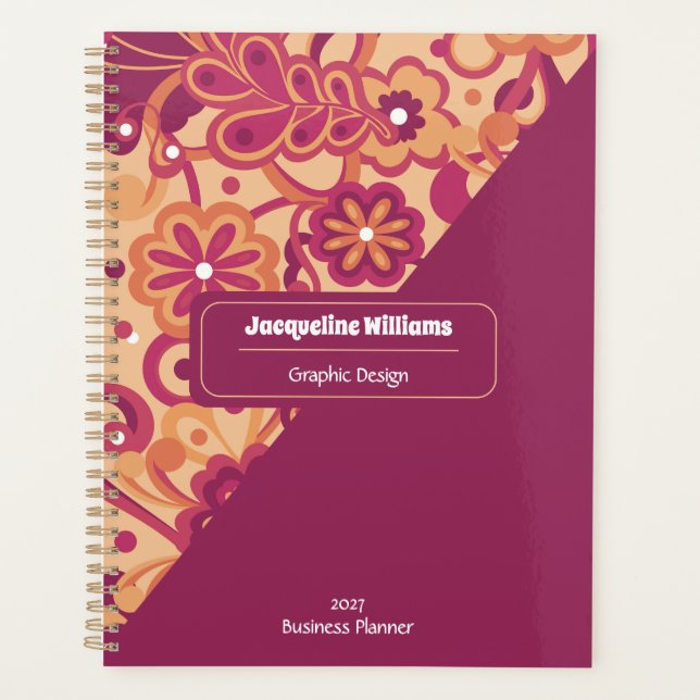 Agenda Raspberry Groovy Psychedelic 60s 70s Floral  (Frente)