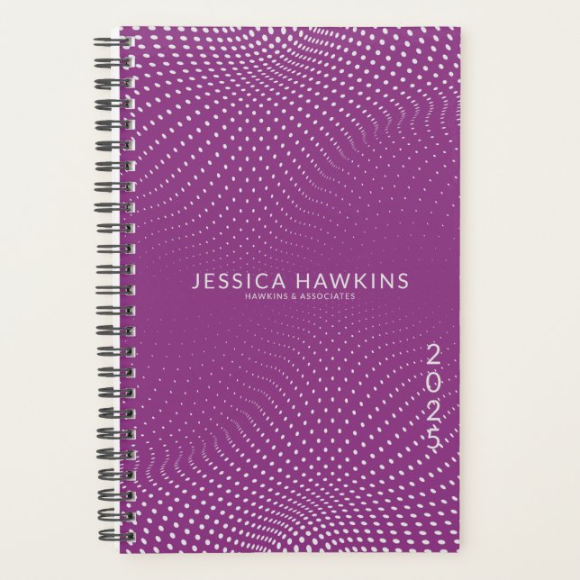 Agenda Raspberry Purple Pop Dots por Semana (Frente)