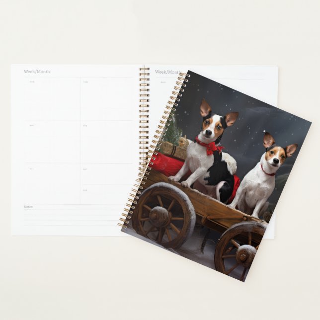 Agenda Rat Terrier Snowy Sleigh Decência de Natal (Exibição)
