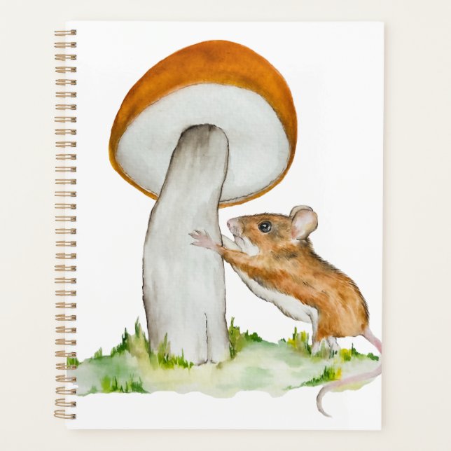 Agenda Rato engraçado com cogumelo selvagem (Frente)