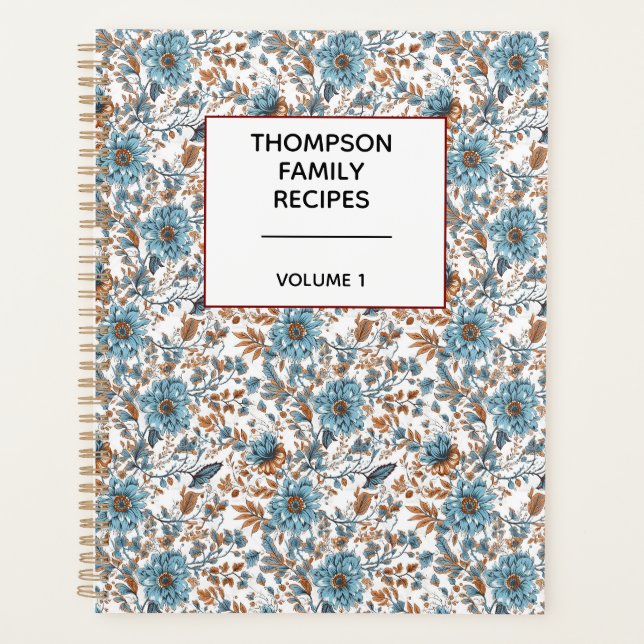 Agenda Receita Personalizada de Neutros Florais Elegantes (Frente)