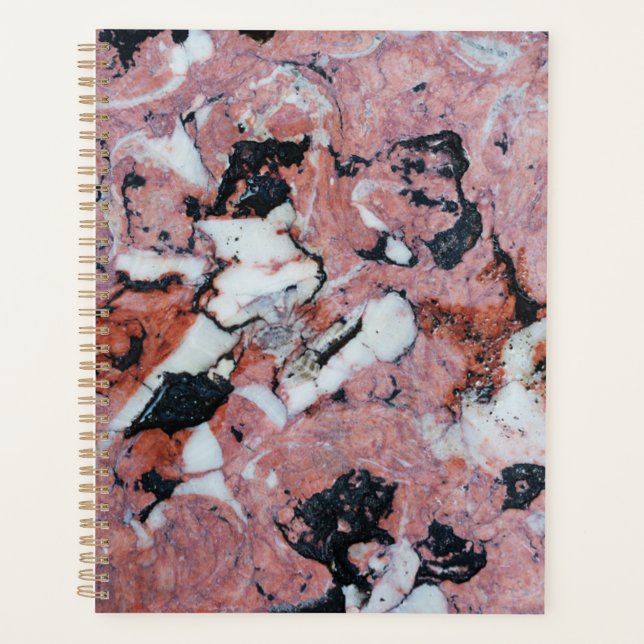 Agenda Red and Black Brecciated Marble Stone Texture with (Frente)