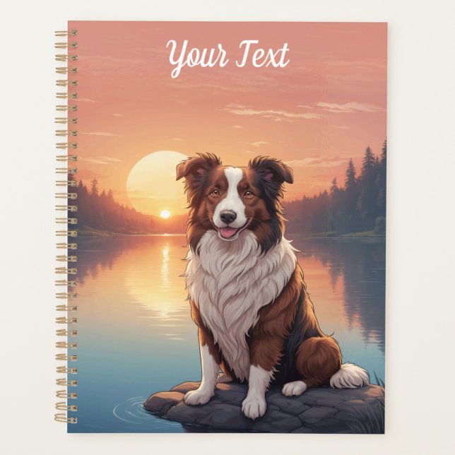 Agenda Red and White Collie by Lake (Frente)