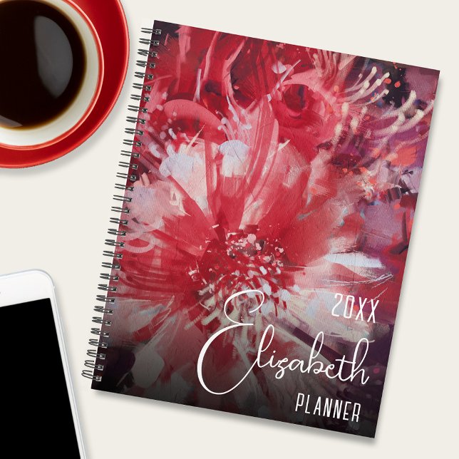 Agenda Red Floral Personalizado (Criador carregado)