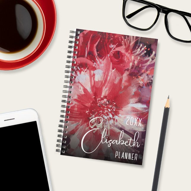 Agenda Red Floral Personalizado (Criador carregado)