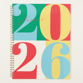 Agenda Red Green Blue Bold Year Color Block Planner