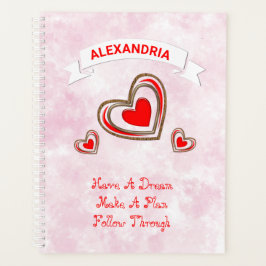 Agenda Red Hearts Modern Love Trendy