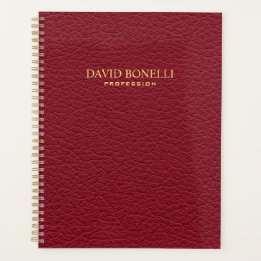 Agenda Red Leather Masculine Personalizada Elegante