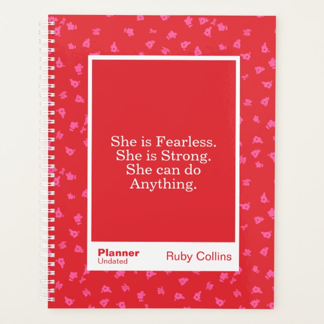 Agenda Red/Pink Floral Block Quote | Fully Customizable (Frente)