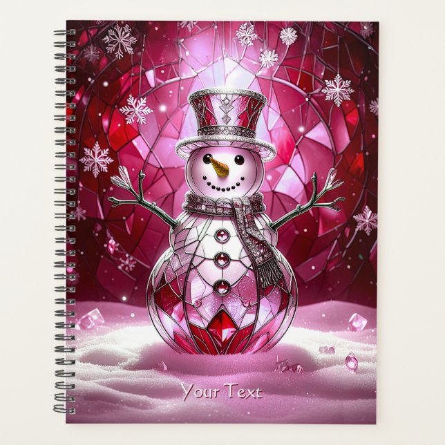 Agenda Red Snowman Snowflakes Holiday (Frente)