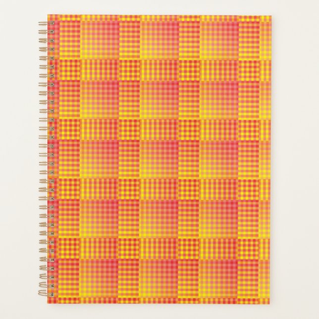 Agenda Red Yellow Checker Abstract Pattern (Frente)