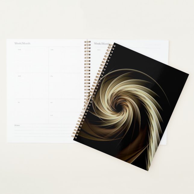 Agenda Redemoinho Dourado Sobre Preto (Exibição)