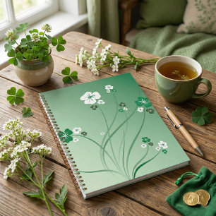 Agenda Redemoinhos Florais Verdes e Flores Brancas