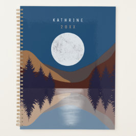 Agenda Reflexão da Lua na Floresta Abstrato russa