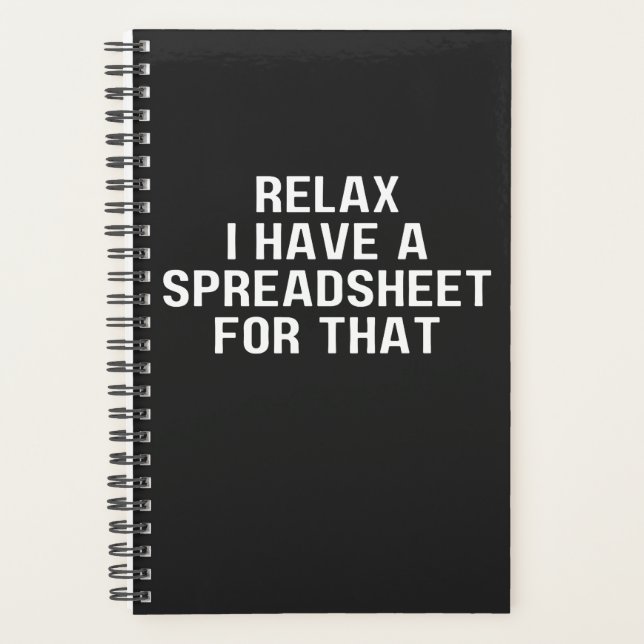 Agenda Relaxe Eu Tenho Uma Planilha, Para Isso ,Tenho   (Frente)