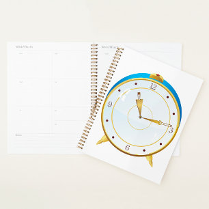 Agenda Relógio de Alarme Dourado retroativo com Timepece
