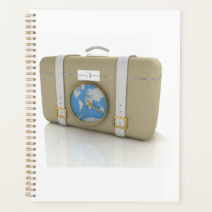 Agenda Relógio de Mala de Viagem Antiga Mapa Mundial