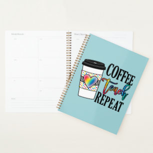 Agenda Repetição de Ensino de Café - Vida Divertida de Pr