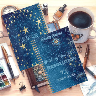 Agenda Resolução de Ano Novo das Estrelas Azuis Glitas