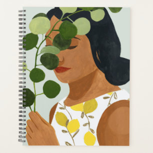 Agenda Retrato de Botânica - Mulher com Greenery