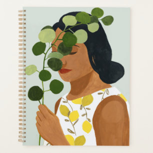 Agenda Retrato de Botânica - Mulher com Greenery