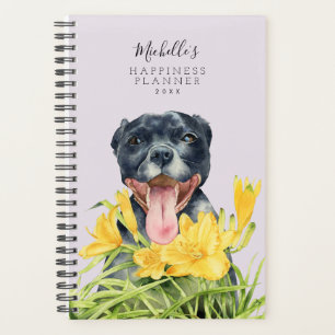 Agenda Retrato de Cão-Touro Bonito    Adicione seu nome