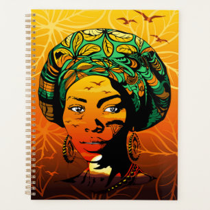 Agenda Retrato de Mulher Africana com Sunset