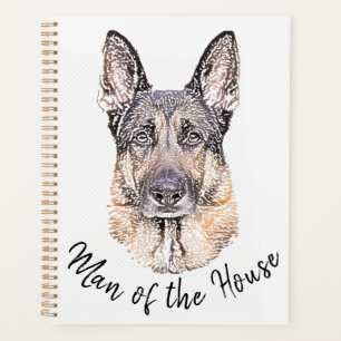 Agenda Retrato de um Cachorro German shepherd Arte Espeta