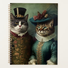 Agenda Retrato de um Casal de gato em roupas de Rico