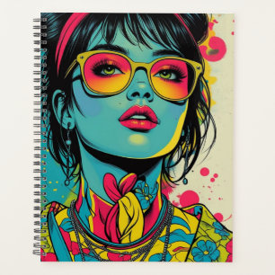 Agenda Retrato Diva Neon Pop - Arte Retroativa Negrito e 