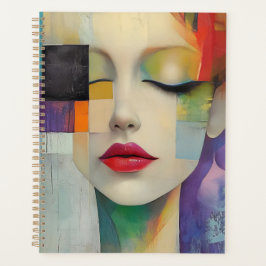Agenda Retrato em Surrealismo de Bloco de Cor