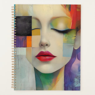Agenda Retrato em Surrealismo de Bloco de Cor