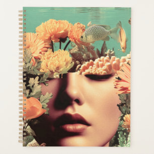 Agenda Retrato Surreal Subaquático com Flores de Coral